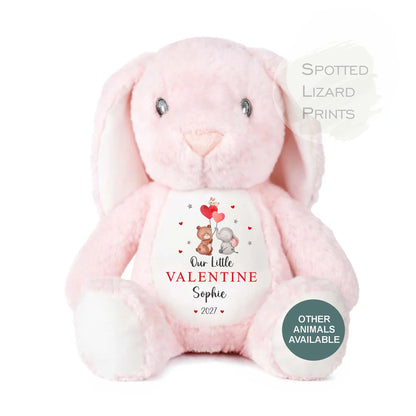 Personalised My First Valentines Day Teddy Gift,  First Valentines Day Soft Toy, Baby's First Valentines Day