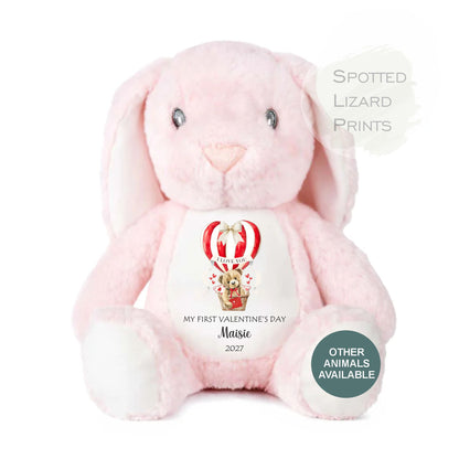 Personalised First Valentines Teddy Soft Toy, personalised Valentines Gift, Valentines Day soft Toy, Gift for Her, Our little Valentine