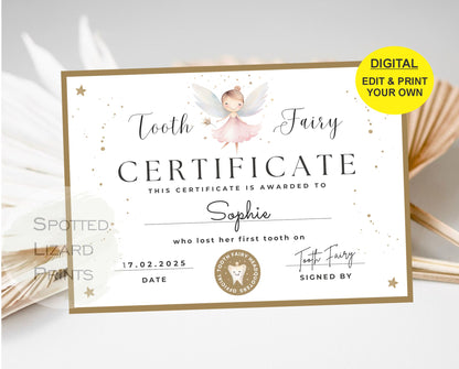 Tooth Fairy certificate download