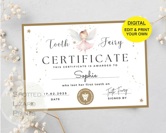 Tooth Fairy certifcate