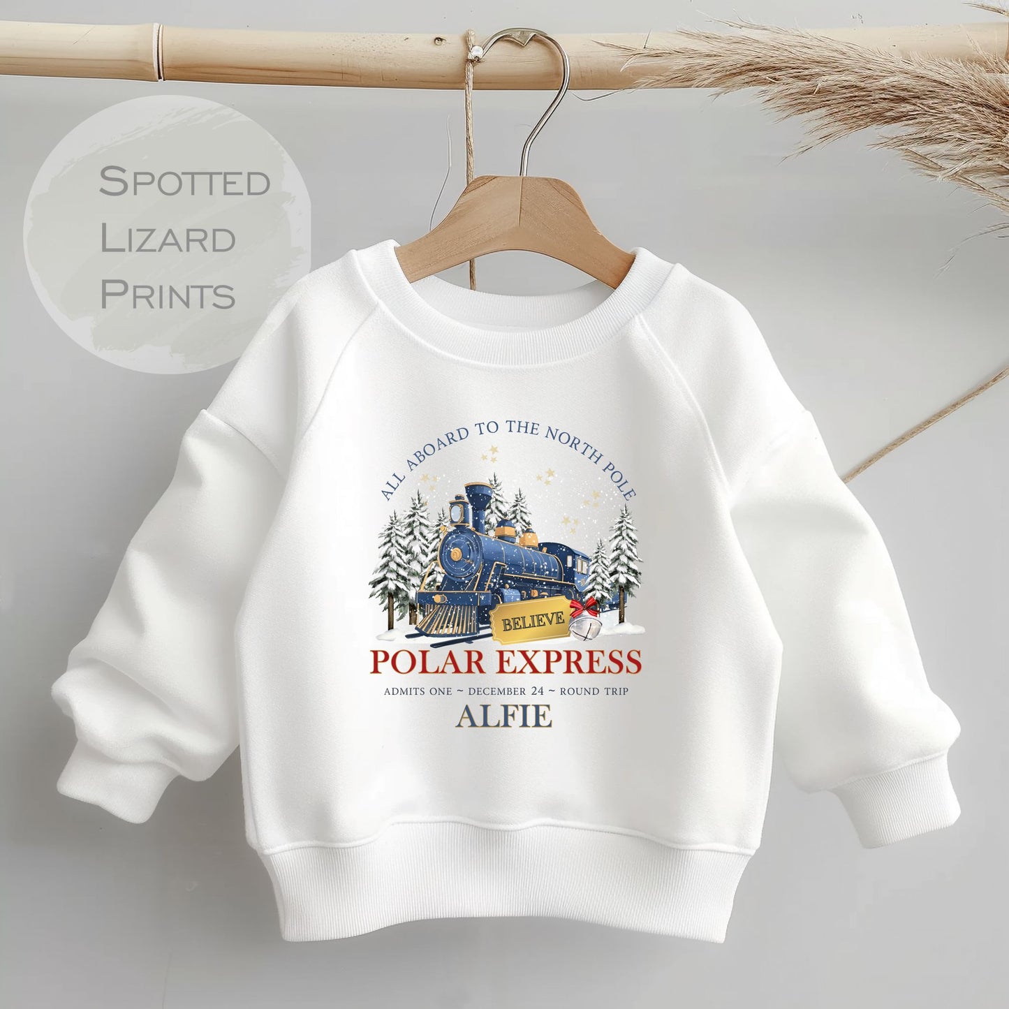 personalised polar express jumper