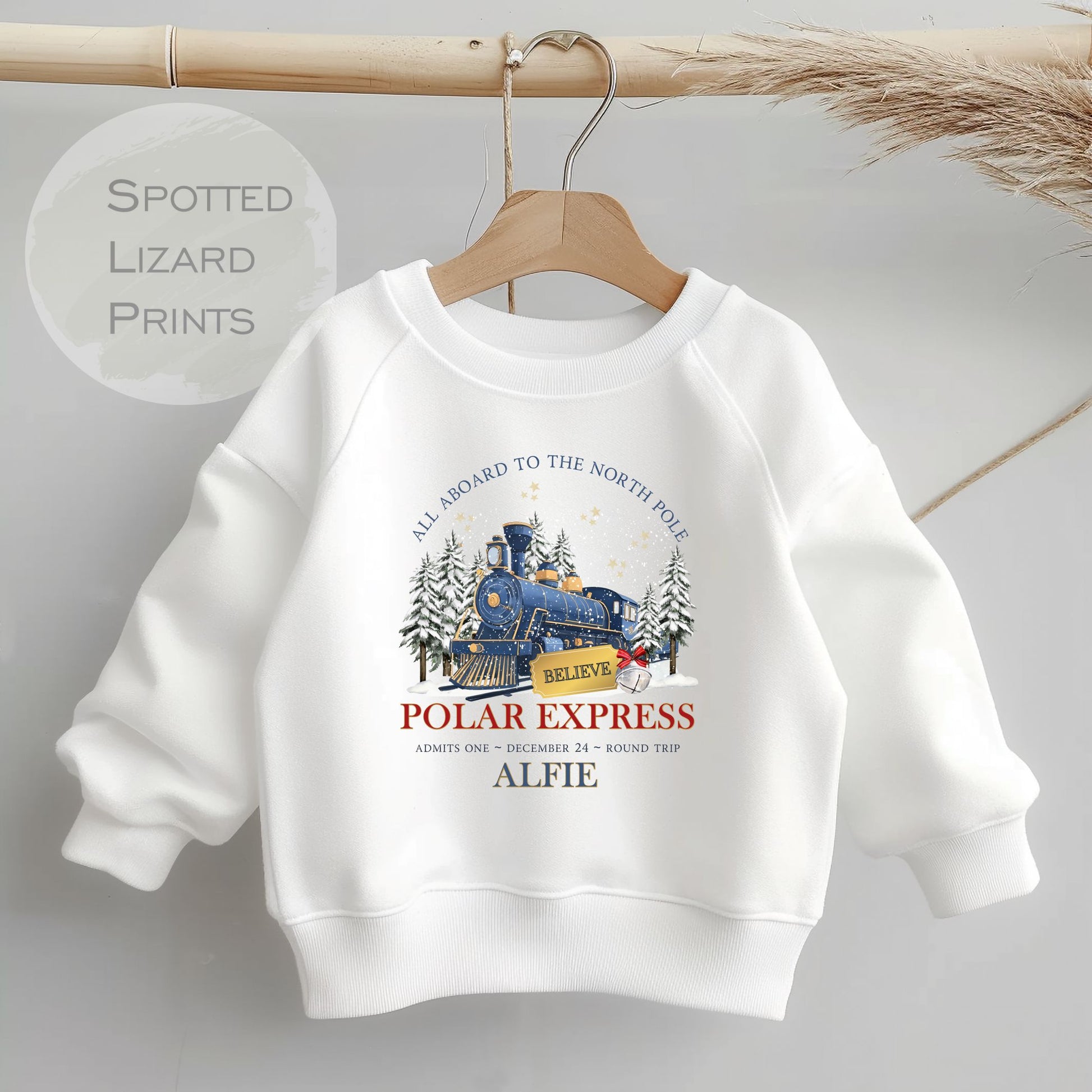 personalised polar express jumper