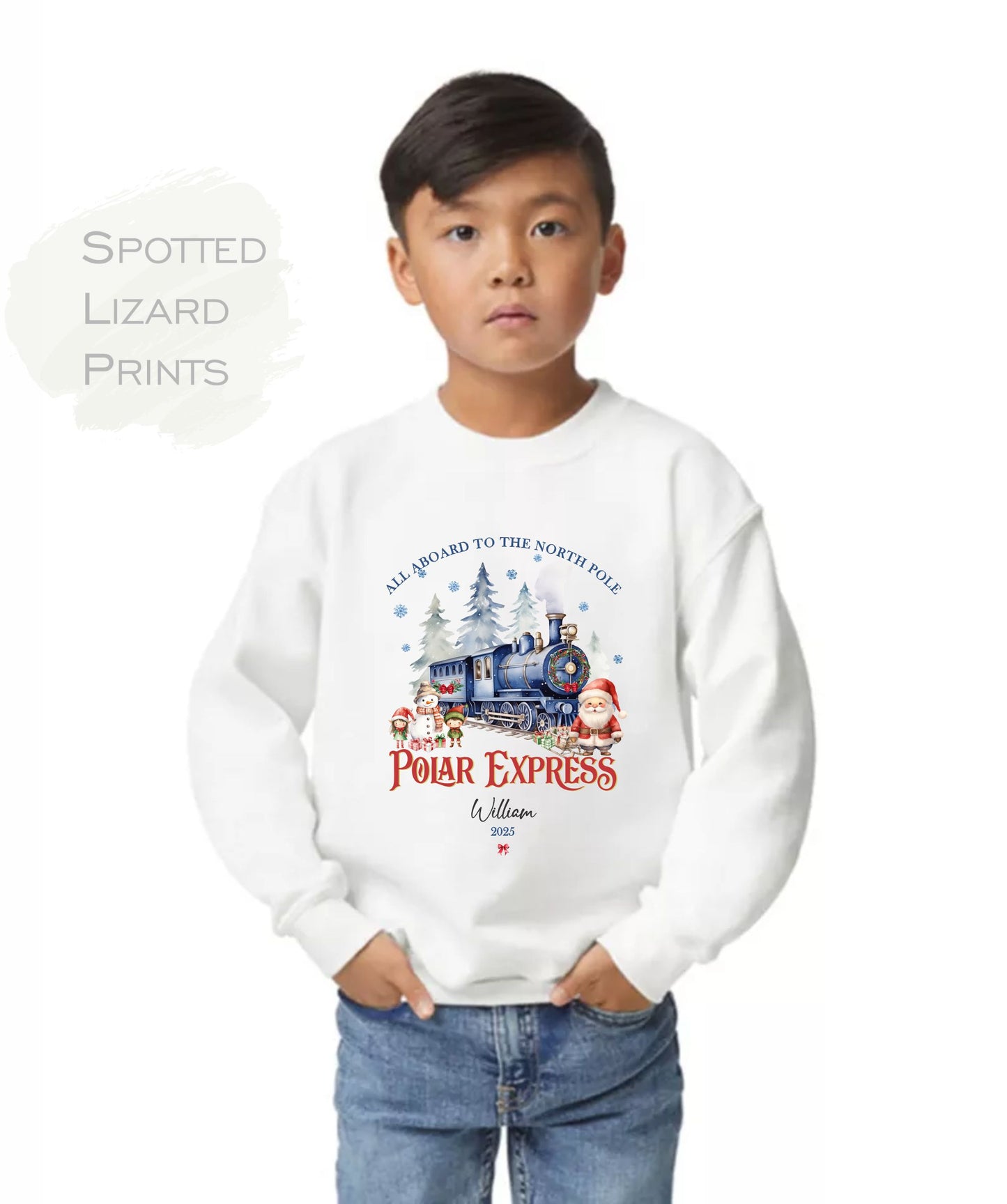 Personalised Polar Express Kids Sweatshirt - Christmas Sweatshirt - Polar Express Sweatshirt - All aboard the Polar Express Train