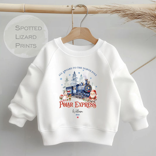 Personalised Polar Express Kids Sweatshirt - Christmas Sweatshirt - Polar Express Sweatshirt - All aboard the Polar Express Train