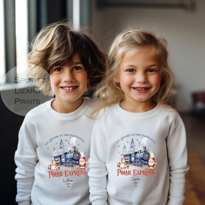 Personalised Polar Express Kids Sweatshirt - Christmas Sweatshirt - Polar Express Sweatshirt - All aboard the Polar Express Train