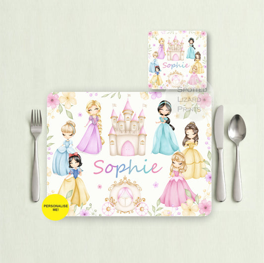 Gift for Kids - Personalised Placemat - Placemat and Coast set - Personalised Tableware - Personalised Coaster - 