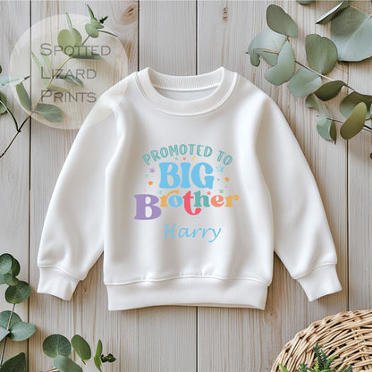 Big Brother sweatshirt. Personalised Kids Jumper. Going to be a Big Brother.