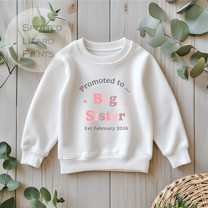 promoted to big sister sweatshirt