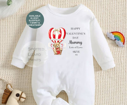 personalised valentines day sleepsuit