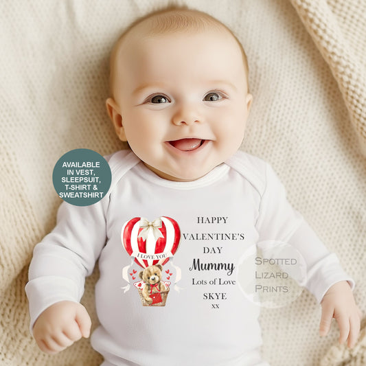 personalised valentines day sleepsuit