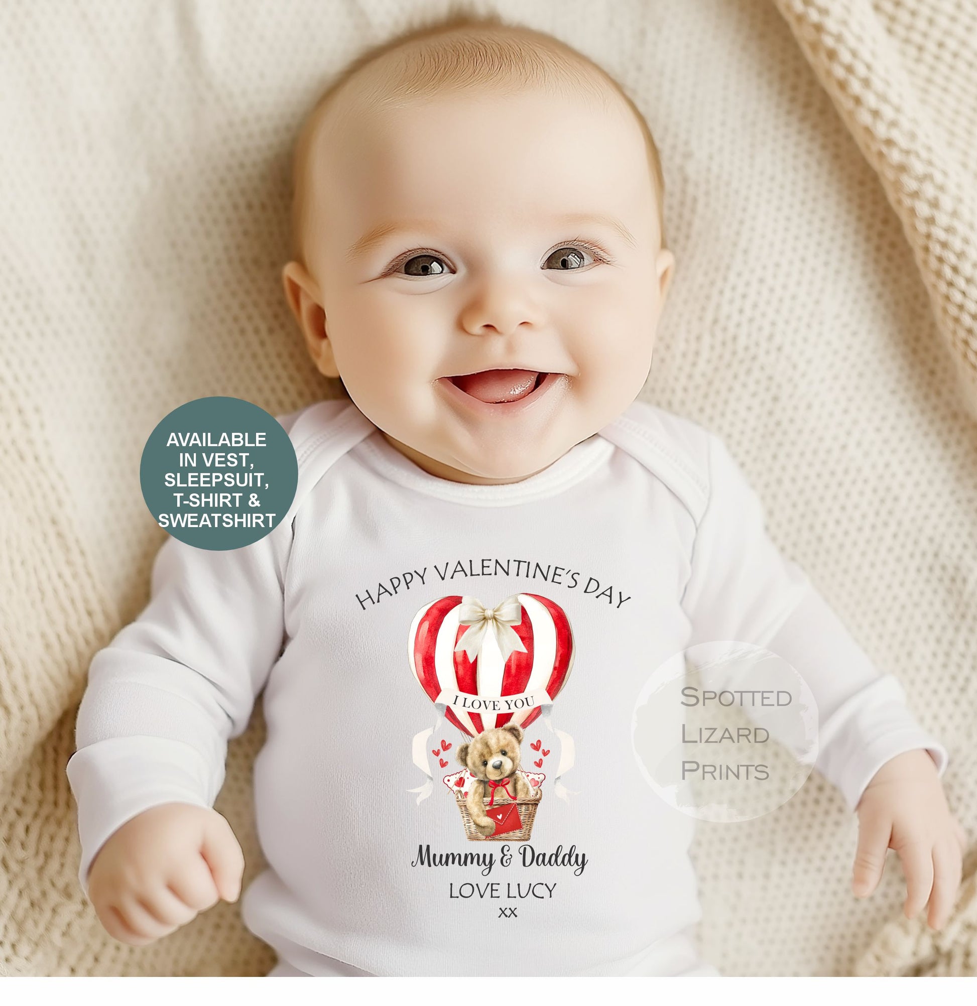 personalised valentines day sleepsuit