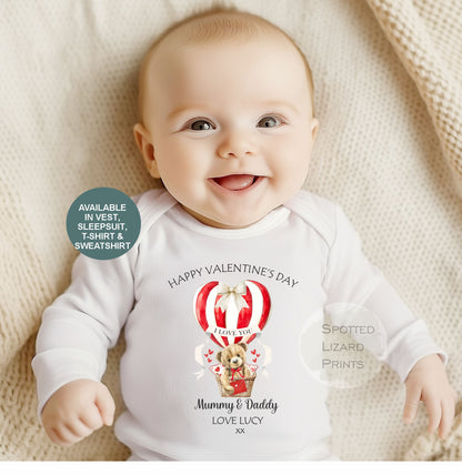 personalised valentines day sleepsuit