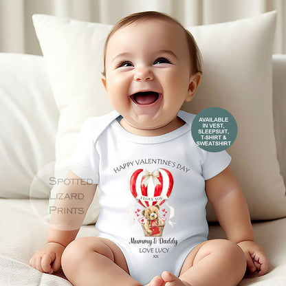personalised valentines day baby vest