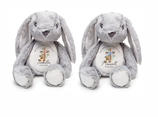 christening rabbit soft toy