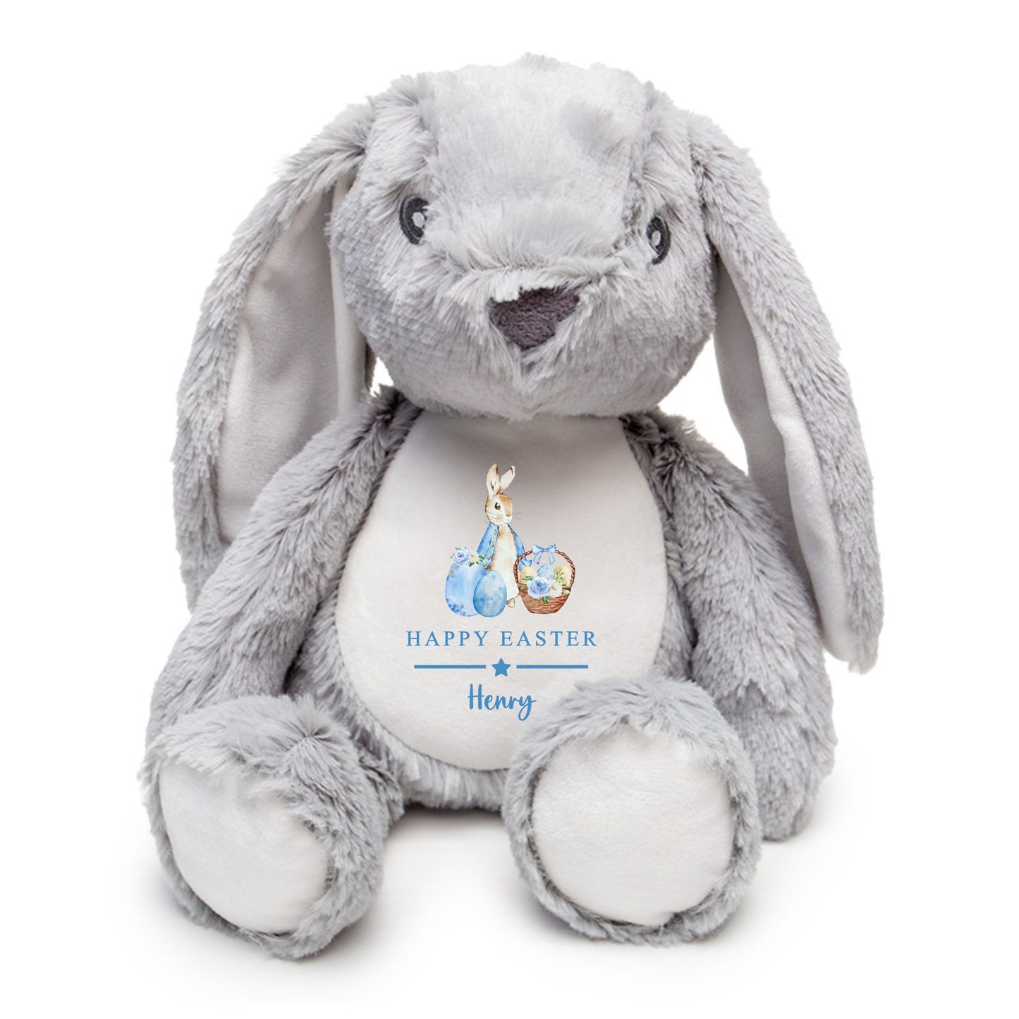 Personalised Easter Rabbit soft Toy. Unique Hand printed Rabbit. Gift for Children at Easter. 