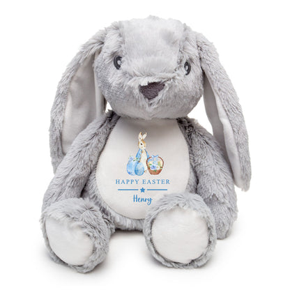 Personalised Easter Rabbit soft Toy. Unique Hand printed Rabbit. Gift for Children at Easter. 