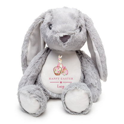 Personalised Easter Rabbit soft Toy. Unique Hand printed Rabbit. Gift for Children at Easter. 