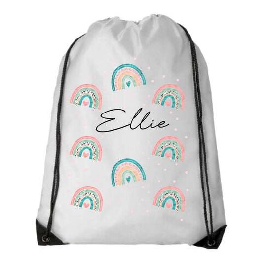 Rainbow drawstring bag