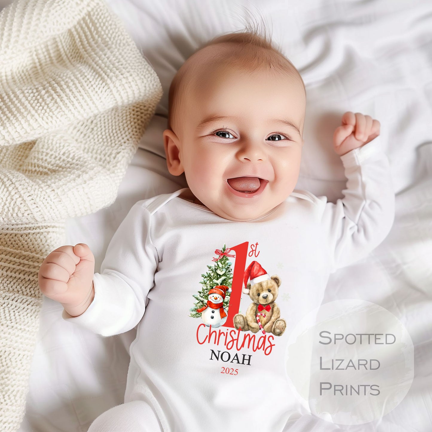 Personalised First Christmas Baby Outfit- My First Christmas Sleepsuit, Vest T-shirt, First Christmas Pyjamas First Christmas Sweatshirt