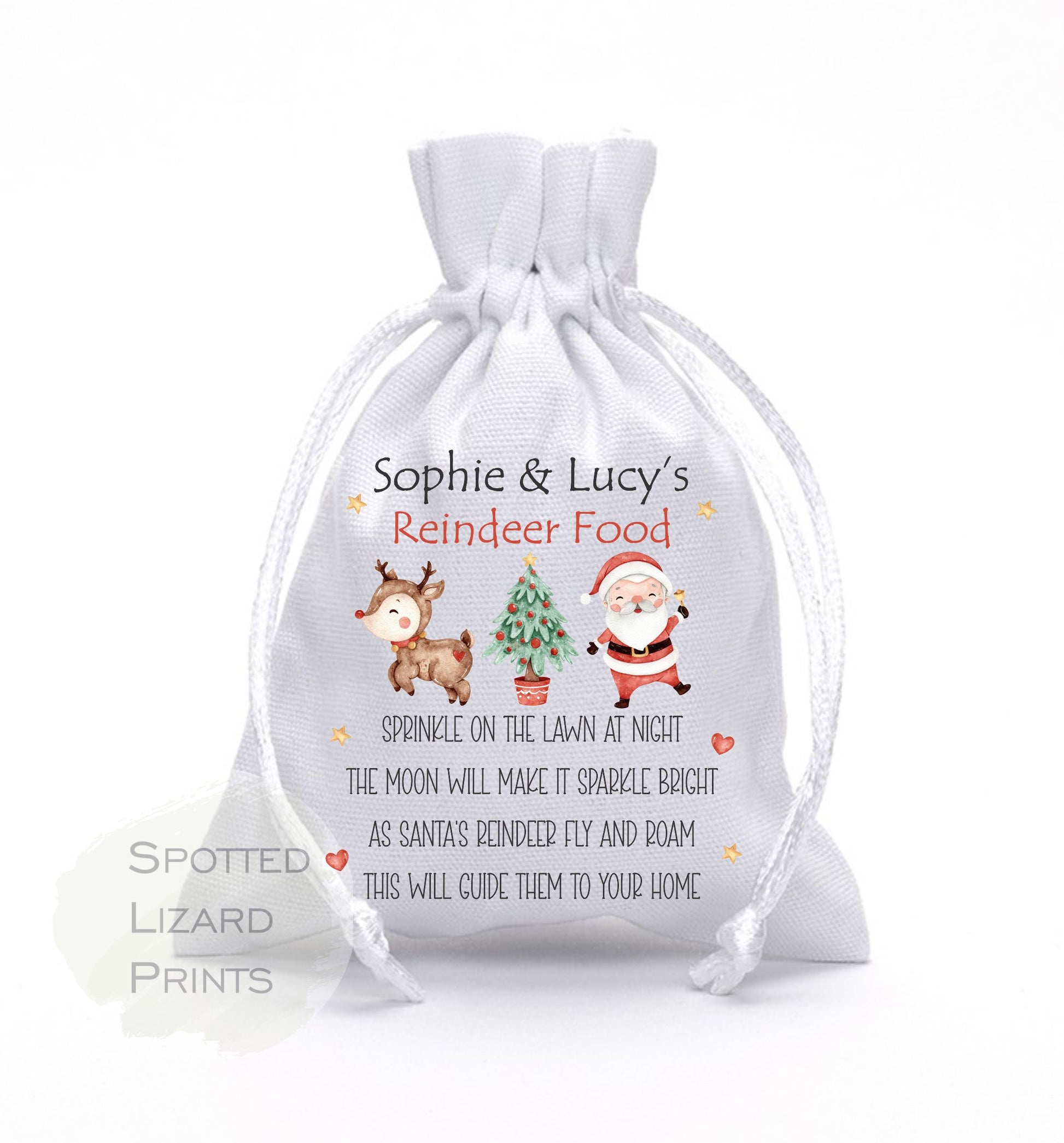 Personalised Christmas Reindeer food bag