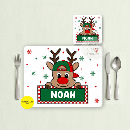 Gift for Kids - Personalised Placemat - Placemat and Coast set - Personalised Tableware - Personalised Coaster - 