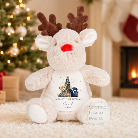 Personalised First Christmas Reindeer Teddy, First Christmas Gift, Baby 1st Christmas Keepsake - Christmas Eve Box My First Christmas Teddy