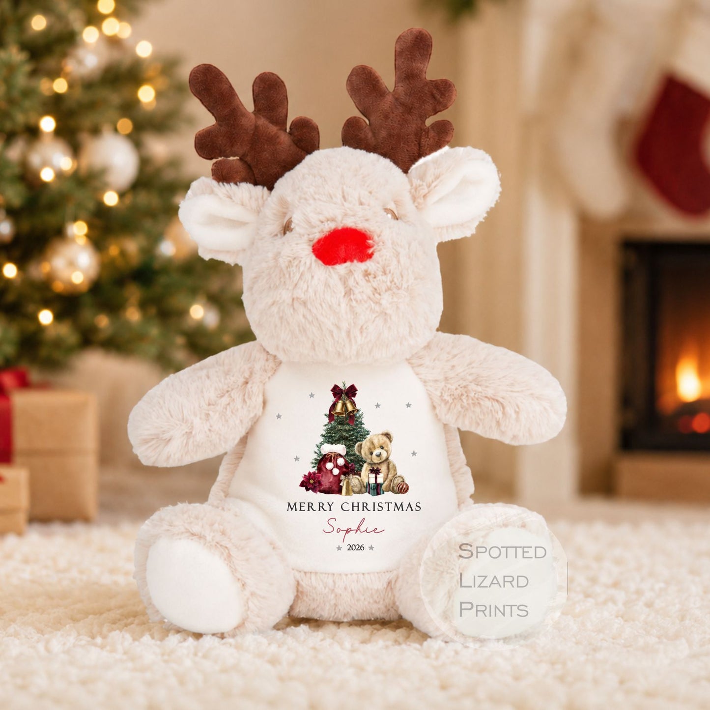 Personalised First Christmas Reindeer Teddy, First Christmas Gift, Baby 1st Christmas Keepsake - Christmas Eve Box My First Christmas Teddy