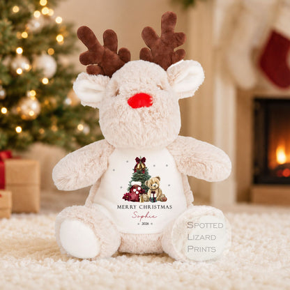 Personalised First Christmas Reindeer Teddy, First Christmas Gift, Baby 1st Christmas Keepsake - Christmas Eve Box My First Christmas Teddy