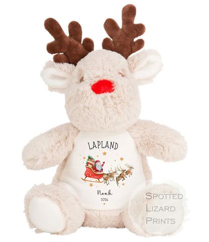 Personalised Lapland Christmas Reindeer Teddy - First Christmas Gift - Lapland Christmas Keepsake - Christmas Eve Box  - Higgle Bear