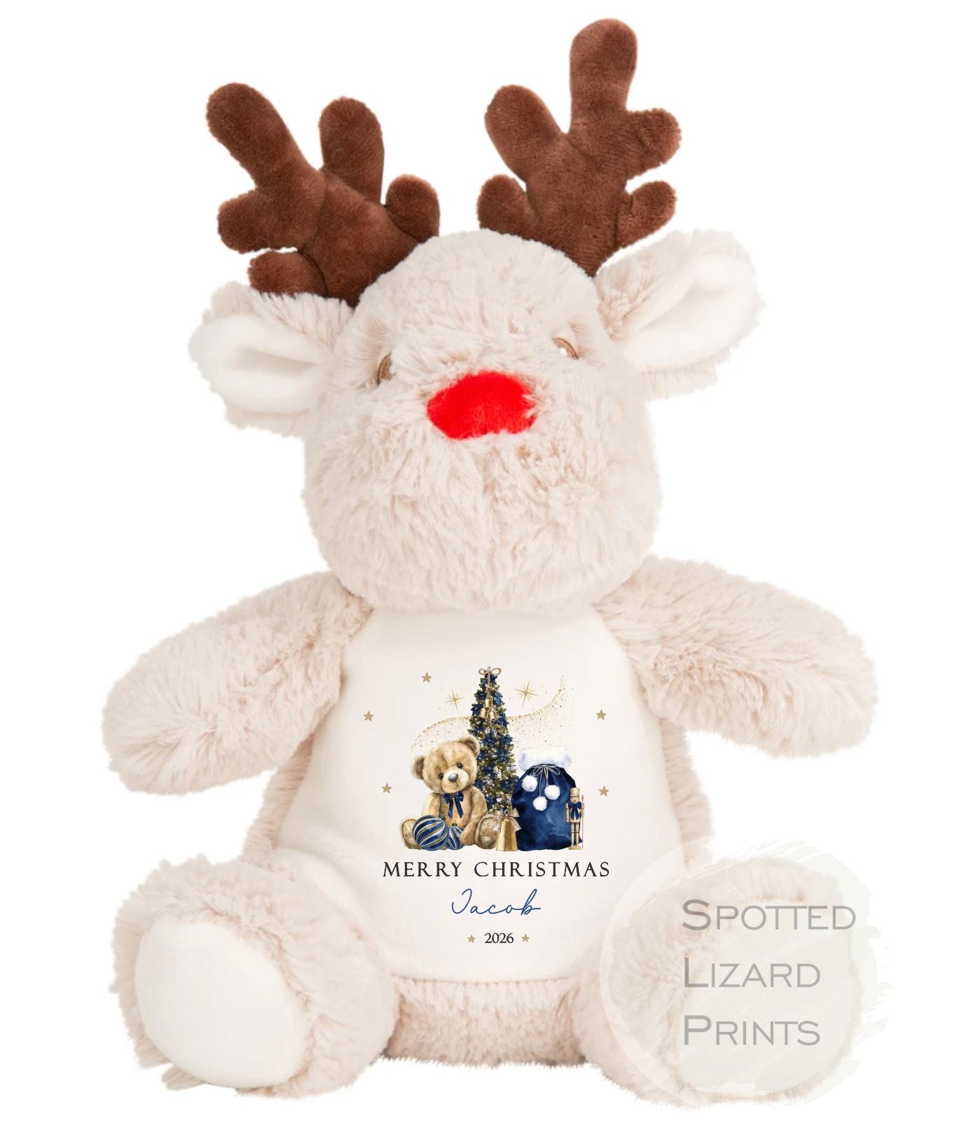 Personalised First Christmas Reindeer Teddy, First Christmas Gift, Baby 1st Christmas Keepsake - Christmas Eve Box My First Christmas Teddy