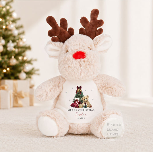 Personalised First Christmas Reindeer Teddy, First Christmas Gift, Baby 1st Christmas Keepsake - Christmas Eve Box My First Christmas Teddy