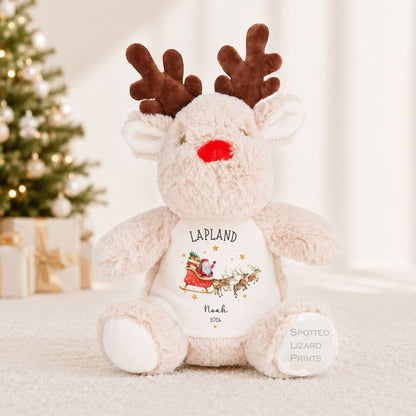 Personalised Lapland Christmas Reindeer Teddy - First Christmas Gift - Lapland Christmas Keepsake - Christmas Eve Box  - Higgle Bear