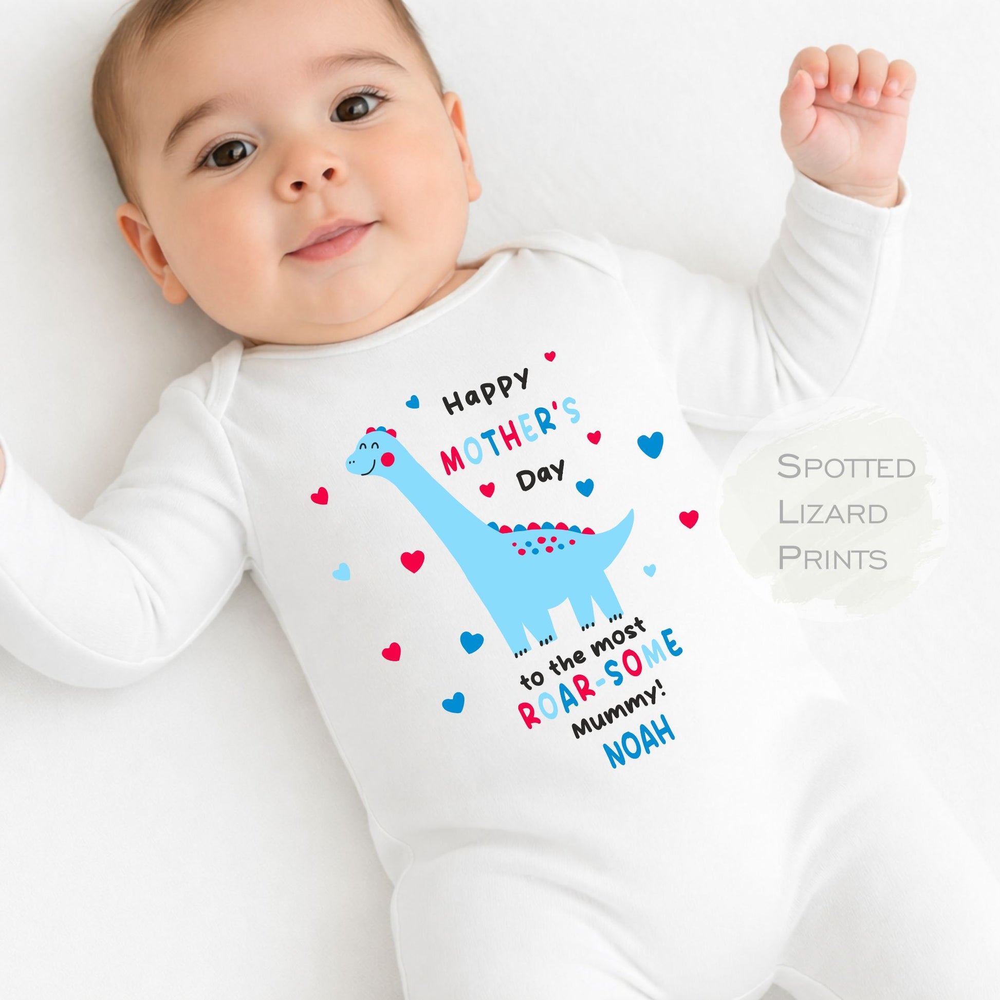 Personalised Mummy Dinosaur Mother's Day Baby Vest