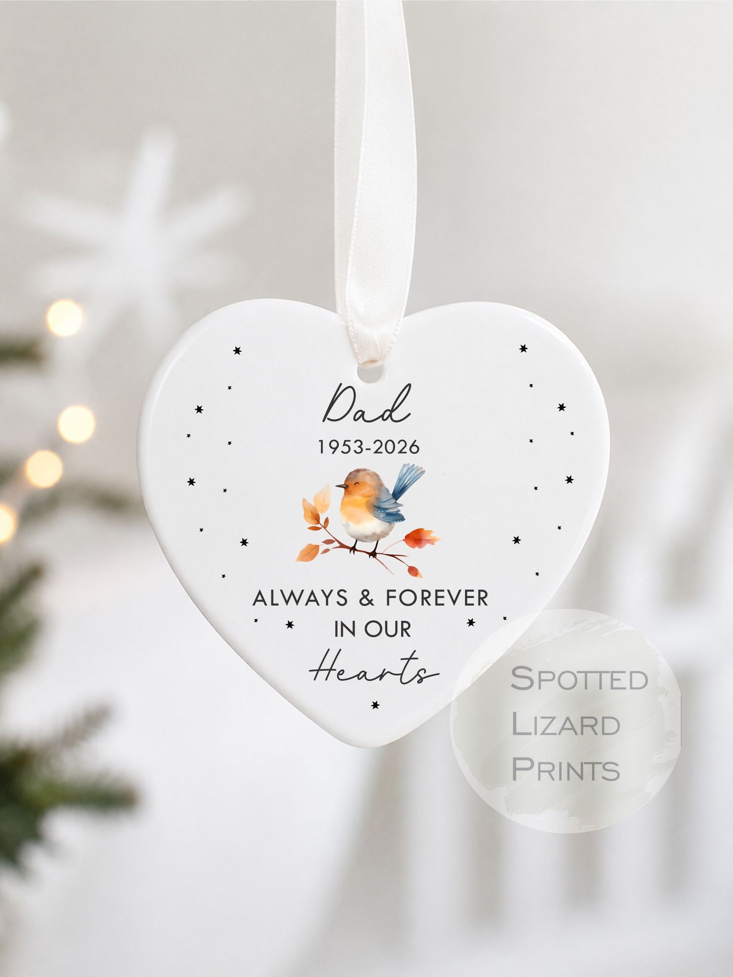 Personalised Memorial Ornament | Remembrance Ornament | Robins Appear Bauble Memorial Gift | Remembrance Gift | Family Loss Christmas 2026