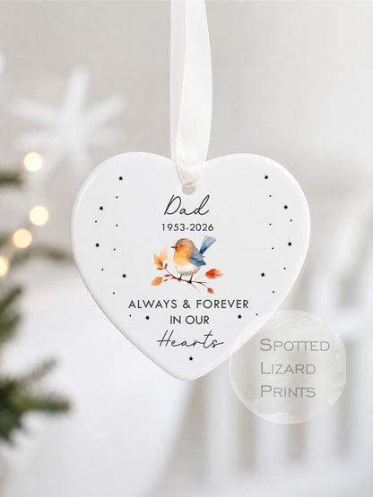 Personalised Memorial Ornament | Remembrance Ornament | Robins Appear Bauble Memorial Gift | Remembrance Gift | Family Loss Christmas 2026