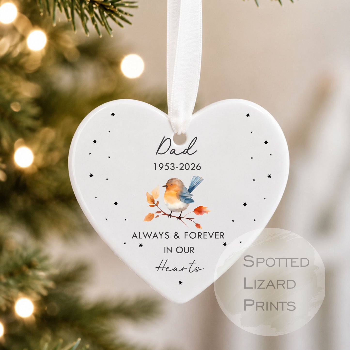 Personalised Memorial Ornament | Remembrance Ornament | Robins Appear Bauble Memorial Gift | Remembrance Gift | Family Loss Christmas 2026