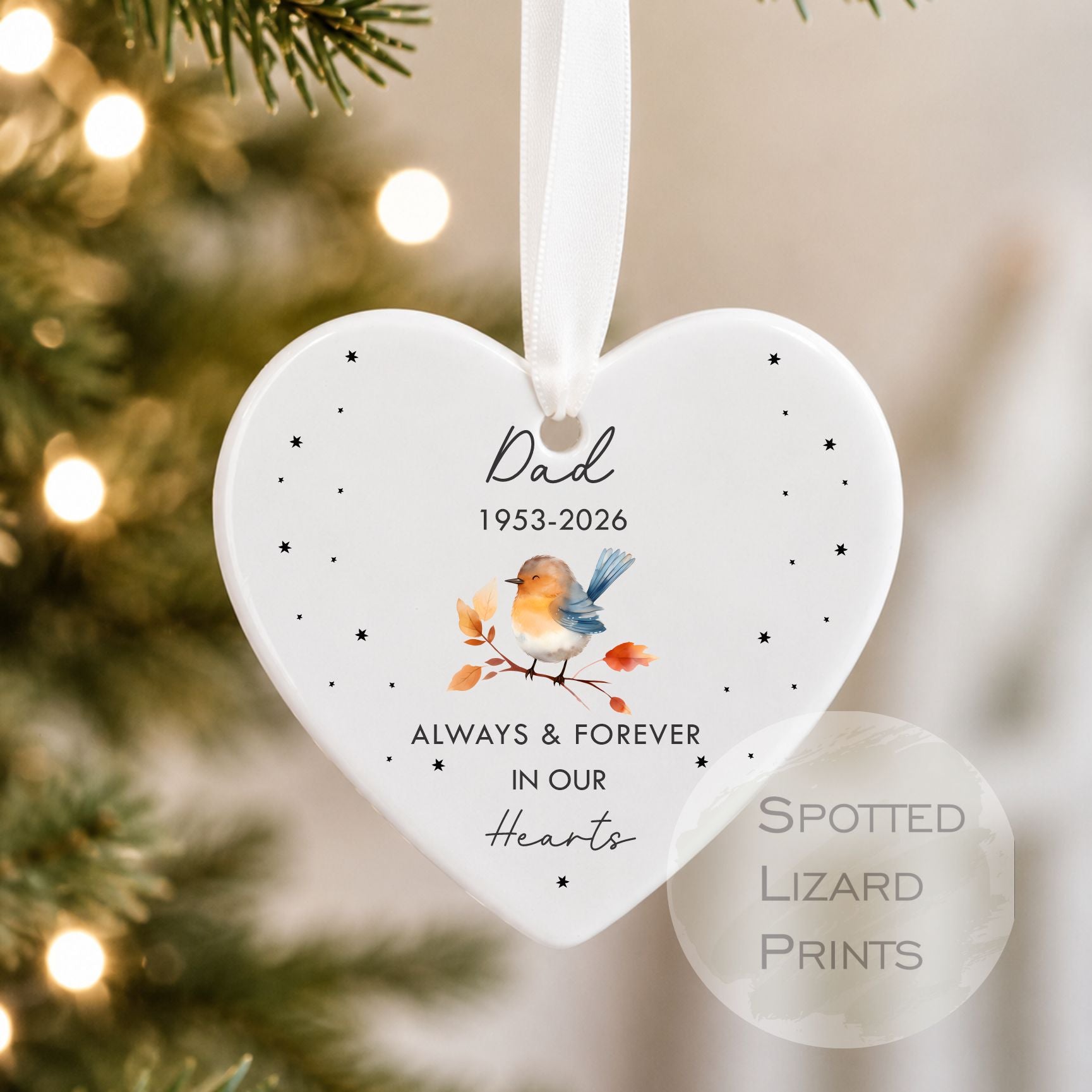 Personalised Memorial Ornament | Remembrance Ornament | Robins Appear Bauble Memorial Gift | Remembrance Gift | Family Loss Christmas 2026