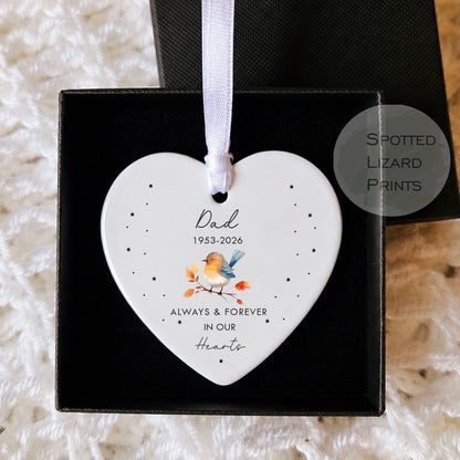 Personalised Memorial Ornament | Remembrance Ornament | Robins Appear Bauble Memorial Gift | Remembrance Gift | Family Loss Christmas 2026