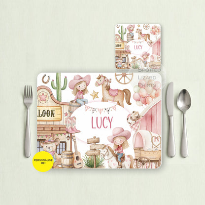 Gift for Kids - Personalised Placemat - Placemat and Coast set - Personalised Tableware - Personalised Coaster - 