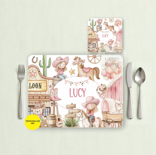 Gift for Kids - Personalised Placemat - Placemat and Coast set - Personalised Tableware - Personalised Coaster - 