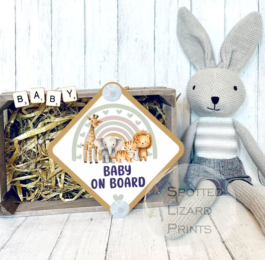 Baby on Board Sign - Child on Board Car sign - Gift for new Mum - Baby announcement - Car window sign