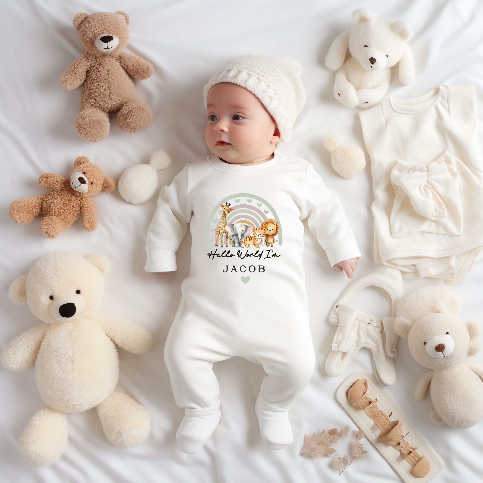 hello world kids clothing safari animals