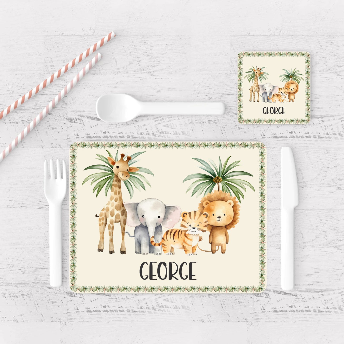 personalised kids safari coaster