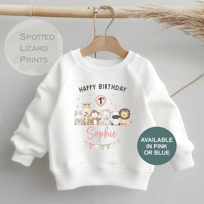 Personalised Safari First Birthday Sweatshirt