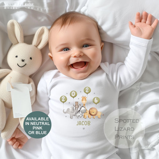 Born in 2026 - Personalised Baby vest - Born in 2026 Baby Grow - Born in 2026 Baby clothes - Born in 2026 sleepsuit - personalised Baby clothes