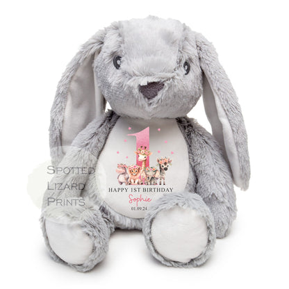 First Birthday personalised Rabbit soft Toy