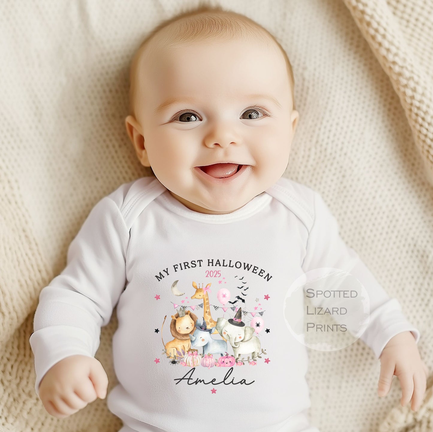 Personalised Halloween Baby Sweatshirt, Baby Halloween Costume Gift Personalised First Halloween Sleepsuit, Halloween vest Trick or Treat