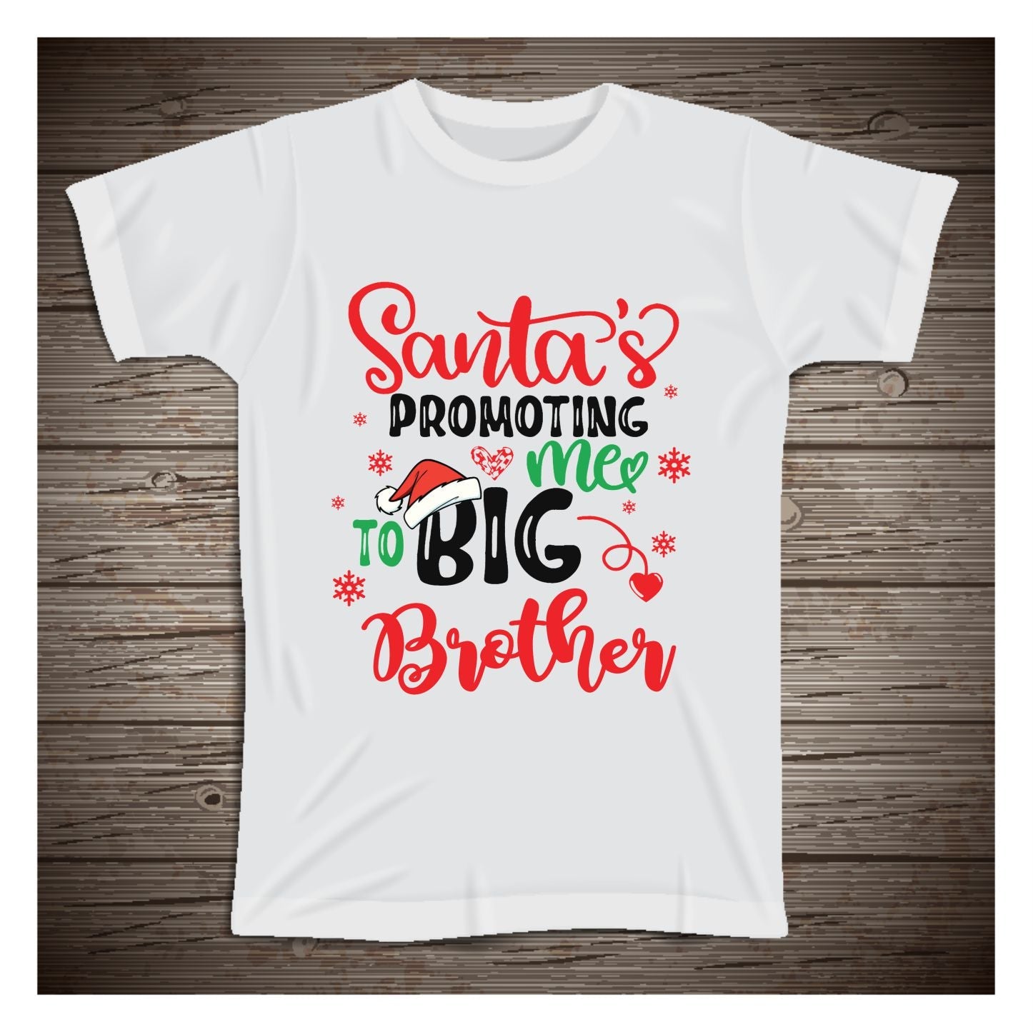 santa is promoting personalised white t-shirt