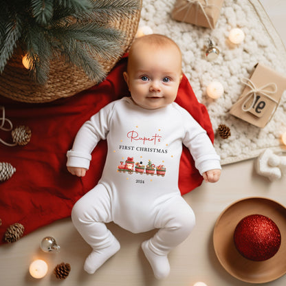 My First Christmas personalised Baby outfit