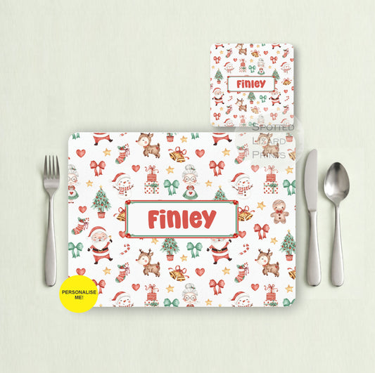 Gift for Kids - Personalised Placemat - Placemat and Coast set - Personalised Tableware - Personalised Coaster - 